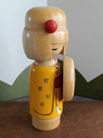Sculpture, Kokeshi dolls - 18.7 cm - Bois