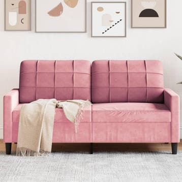 vidaXL Tweezitsbank / zetel 140 cm fluweel roze, Verzenden