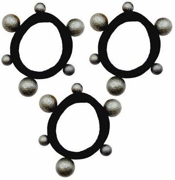 Haarelastieken - Endless - Bollen - Zwart Grijs - Set van 3
