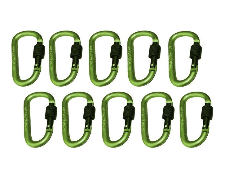 Set van 10 karabijnhaken, kleur 6: light green, 100 kg, Doe-het-zelf en Bouw, Gereedschap | Overige machines, Nieuw, Verzenden