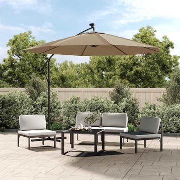 vidaXL Vervangende stof voor zweefparasol taupe 350 cm, Verzenden, Nieuw