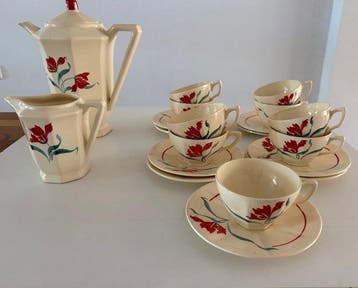 Sarreguemines - Koffieservies (11) - Aardewerk