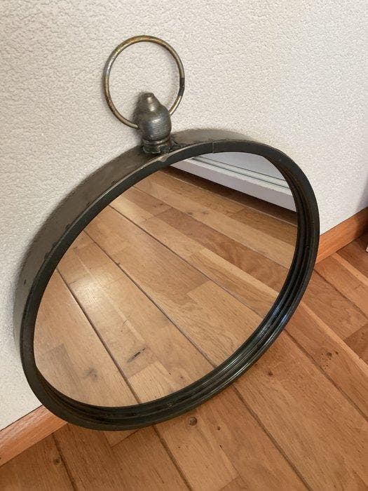 Spiegel- Vintage metalen polshorloge spiegel – industriële, Antiquités & Art, Curiosités & Brocante