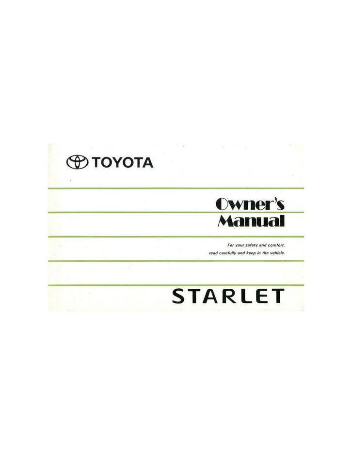 1992 TOYOTA STARLET INSTRUCTIEBOEKJE ENGELS, Auto diversen, Handleidingen en Instructieboekjes, Ophalen of Verzenden