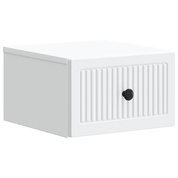 vidaXL Muurbevestigde Nachttafel Wit 33 x 34,5 x 20 cm, Huis en Inrichting, Slaapkamer | Nachtkastjes, Nieuw, Verzenden