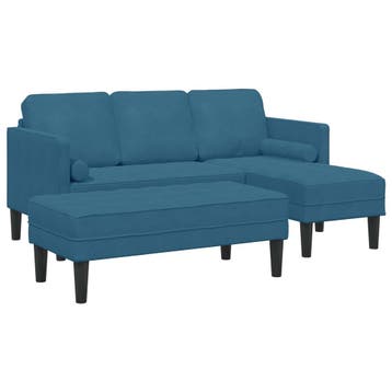 vidaXL bank / zetelstel 2 st Blauw Polyester, Verzenden, Nieuw