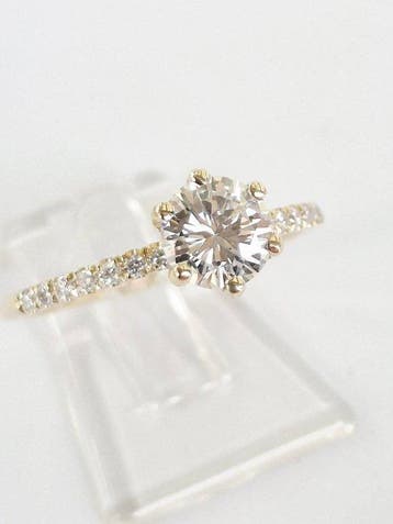 Bague de fiançailles - 14 carats Or jaune - 0.84ct. tw.