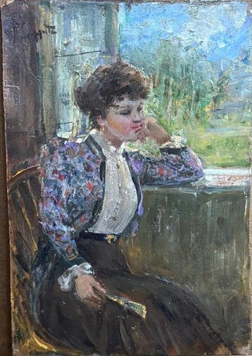 Pietro Scoppetta (1863-1920), Attr. - Ritratto di Fanciulla