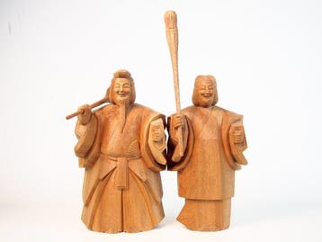 Hout - Kiyoe Miyatake  - Geluksbrengende Takasago-poppen