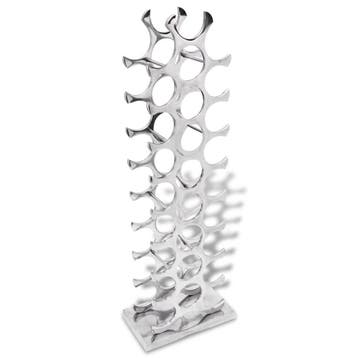 vidaXL Wijnrek 27 flessen zilverkleurig aluminium, Verzenden, Nieuw