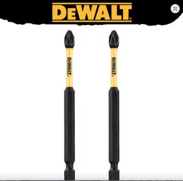 Bitset van DeWALT - Bitset PH2, 2 stuks 89mm kruiskop, Verzenden