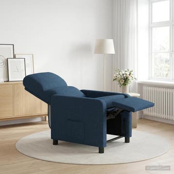 vidaXL Recliner Blauw Stof, Huis en Inrichting, Fauteuils, Verzenden, Nieuw
