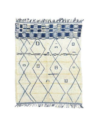 Berber, Tapis abstrait moderne marocain en laine de Mrirt -, Nieuw