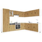 vidaXL 14-delige Keukenkastenset Lucca bewerkt hout, Verzenden, Nieuw