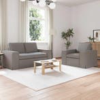 vidaXL bank / zetelstel 2 pcs Taupe 162 x 80 x 82 cm Stof, Huis en Inrichting, Verzenden, Nieuw