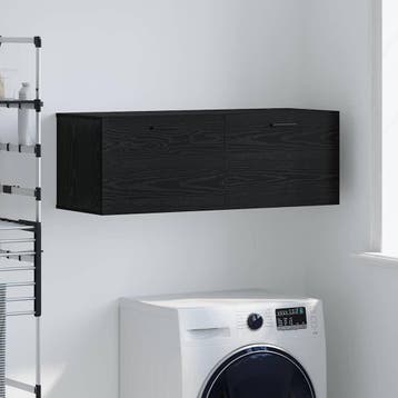 vidaXL Wandkast 100 x 36,5 x 35 cm Bewerkt hout Zwart Eiken, Verzenden
