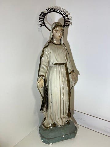 Beeld - Maagd - Mater Misericordiae - XL - 80 cm - Gips -
