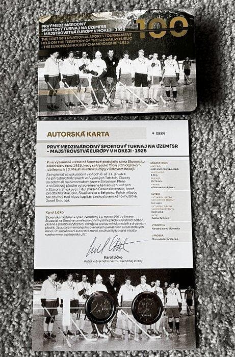 Slowakije. 2 Euro 2025 First Hockey Championship - Paper, Timbres & Monnaies, Monnaies | Europe | Monnaies non-euro