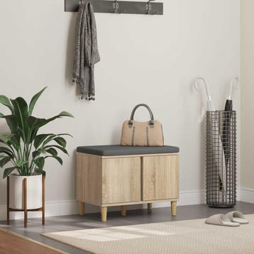 vidaXL Hallenbank Sonoma Eik 60 x 38 x 46 cm Geengineerd, Verzenden, Nieuw