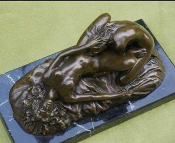 Bruno Zach - Sculpture, Female Lovers - 10 cm - Bronze, Antiquités & Art
