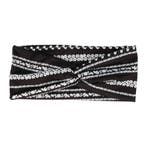 Haarband Twist 9cm – Bloemenprint Ibiza Streep – Jersey Stof, Nieuw