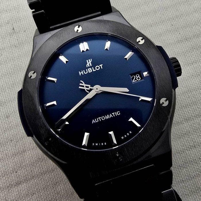 Hublot - Classic Fusion Ceramic Blue - 510.CM.7170.CM -, Bijoux, Sacs & Beauté, Montres | Hommes