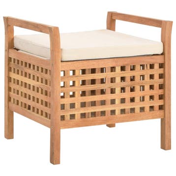 vidaXL Opbergbankje 49x48x49 cm massief walnotenhout, Huis en Inrichting, Verzenden, Nieuw