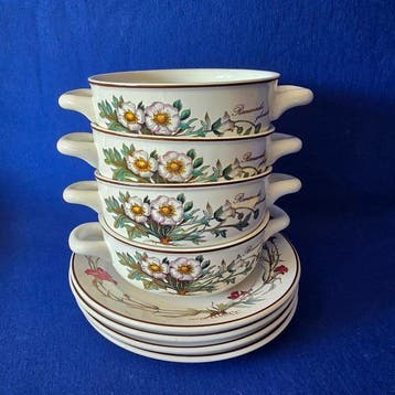 Villeroy & Boch - vier soepkommen met schotels - Bol à soupe