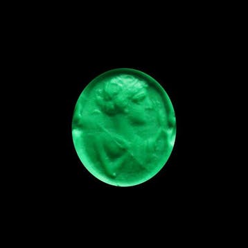 Oud-Romeins Zilver Massieve gegraveerde ring met borstbeeld