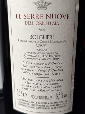 2021 Tenuta dell’Ornellaia, Le Serre Nuove - Bolgheri DOC -, Nieuw
