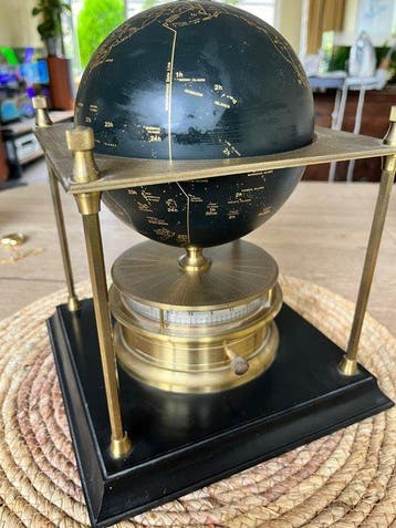 Wereldklok - Franklin Mint - Verguld, Messing, Porselein,