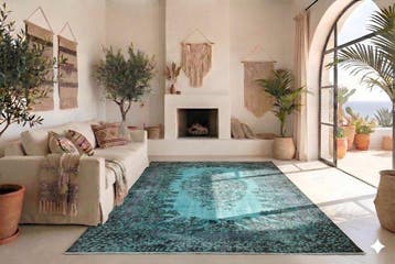 turquoise vintage - Tapis - 310 cm - 185 cm -  fait main, Huis en Inrichting, Nieuw