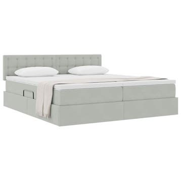 vidaXL Opbergbed 2 st Lichtgrijs 200 x 200 cm Velvet, Verzenden