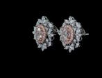 Boucles doreilles cloutées - 14 carats Or blanc - 4.10ct.