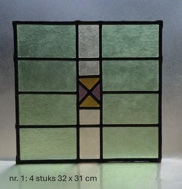 Glas-in-loodraam (20) - Henk v.d. Burgt, Jean den Rooijen,, Antiek en Kunst