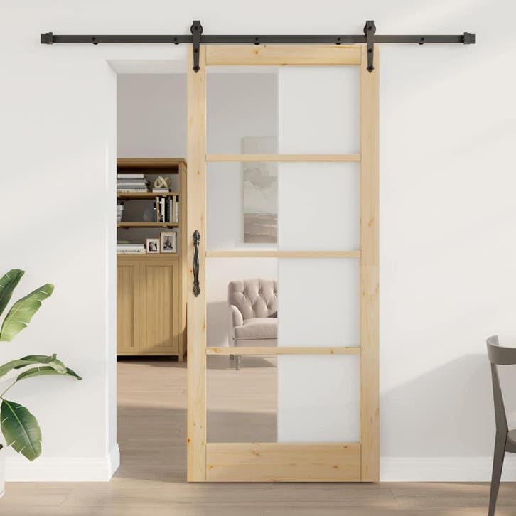 vidaXL Schuifdeur ORKDAL Naturel 93 x 211 cm, Doe-het-zelf en Bouw, Deuren en Vliegenramen, Nieuw, Verzenden