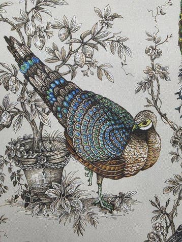 Stof met pauwen toile de Jouy - Artmaison klassiek ontwerp -