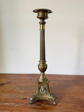 Kandelaar - Koper - Kerkkandelaar groot - 55 cm - 1,8 kg, Antiek en Kunst