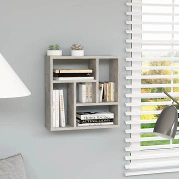 vidaXL Wandschap 45,1x16x45,1 cm bewerkt hout betongrijs, Huis en Inrichting, Kasten | Wandmeubels, Verzenden, Nieuw