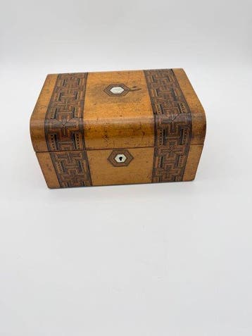 Schrijftablet - dome-top casket - Hout, Koper, Parelmoer
