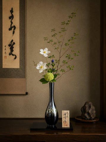 Eenbloemige vaas - Keramiek - Japan - Kutani-porselein, Antiek en Kunst
