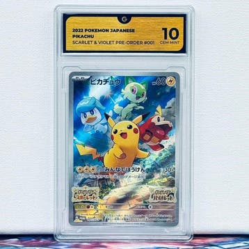 Pokémon Graded card - Pikachu 001 - Pokémon - GG 10