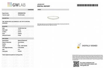 Zonder minimumprijs - Armband - 14 karaat Witgoud - 3.16ct., Nieuw