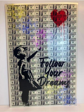 Artiluxx - American dollar Banksy wall art