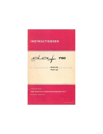 1961 DAF 750 INSTRUCTIEBOEKJE NEDERLANDS, Ophalen of Verzenden