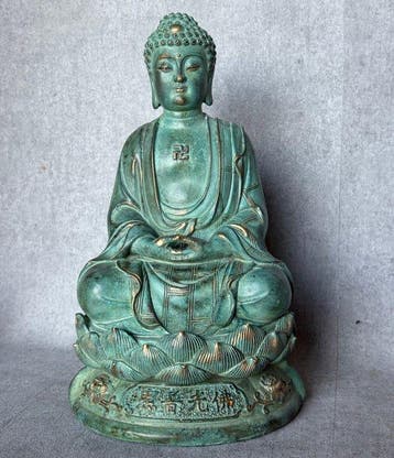Boeddha in meditatiehouding - Bronze - Chine, Antiquités & Art