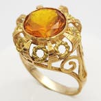 Bague - 18 carats Or jaune - 4.00ct. tw. Citrine