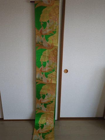 Luxe Fukuro Obi met Gouden Feniks (Suzaku) - Zijde - Japan -