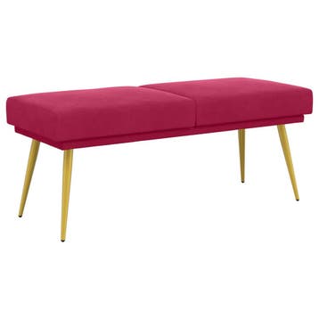 vidaXL Dubbel-laags bank Wijnrood 120 x 45 x 46 cm Fluweel, Verzenden