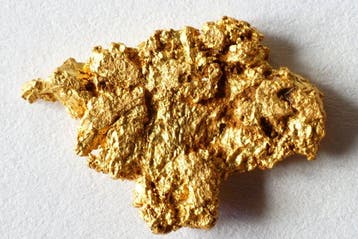 Goud , goudklompje uit Frans-Guyana of Suriname 1,25 gram-
